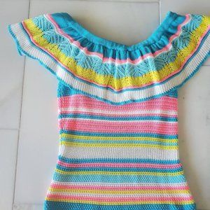 Lilly Pulitzer Pastel Striped off the shoulder top